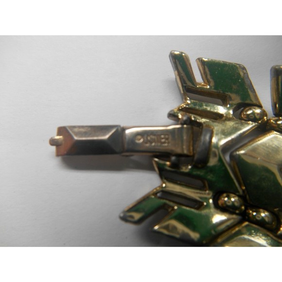 Vintage Signed Lisner Mid Century Brushed Gold Tone Chunky Bracelet - Picture 3 of 4